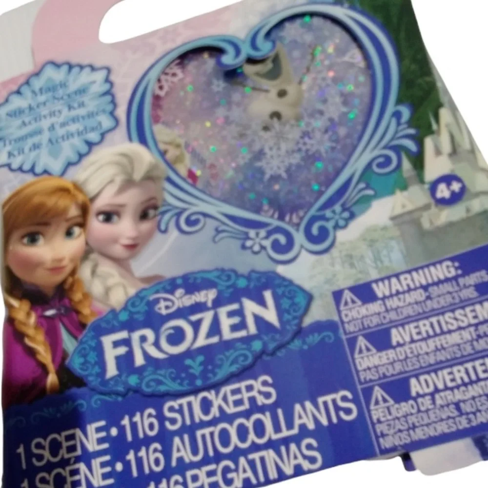Disney Slippers Frozen Elsa Doll Luxury Plush Slippers Sticker Set Size 13-2 M/L